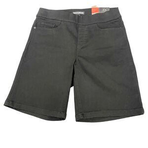 DKNY Jeans Women's Bermuda Pull On Short Black Color Size Medium